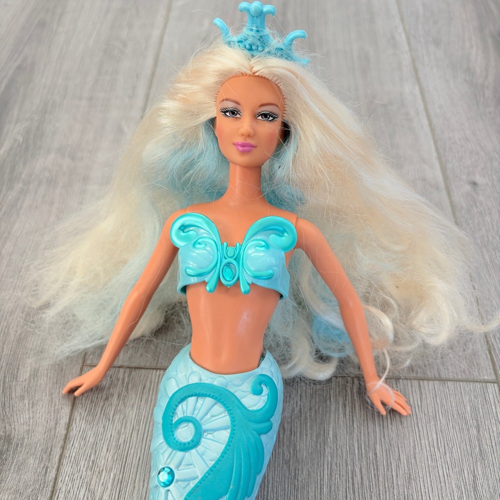 Barbie 2002 Magical Mermaid Kayla Fairytopia Blue Blonde Doll Vintage Toy Y2K